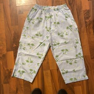 Woman’s kt sport blue palm tree capri pants size medium